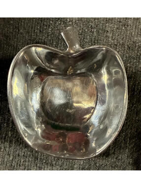 Unique Apple & Stem Candy & Jewelry Heavy, Sturdy, Stainless Steel Dish